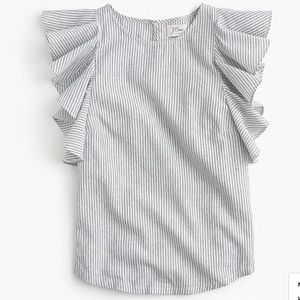 BRAND NEW J.CREW Ruffle Top in Stripe